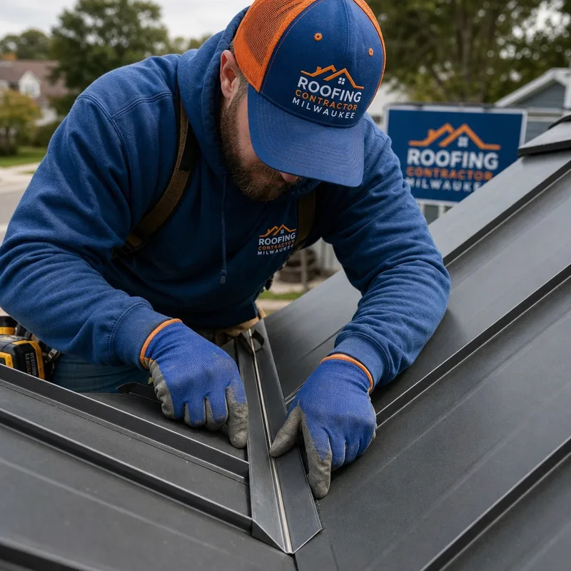 Standing seam metal roof valley with clean alignment, correct valley metal, and neat seam terminations outside the water path