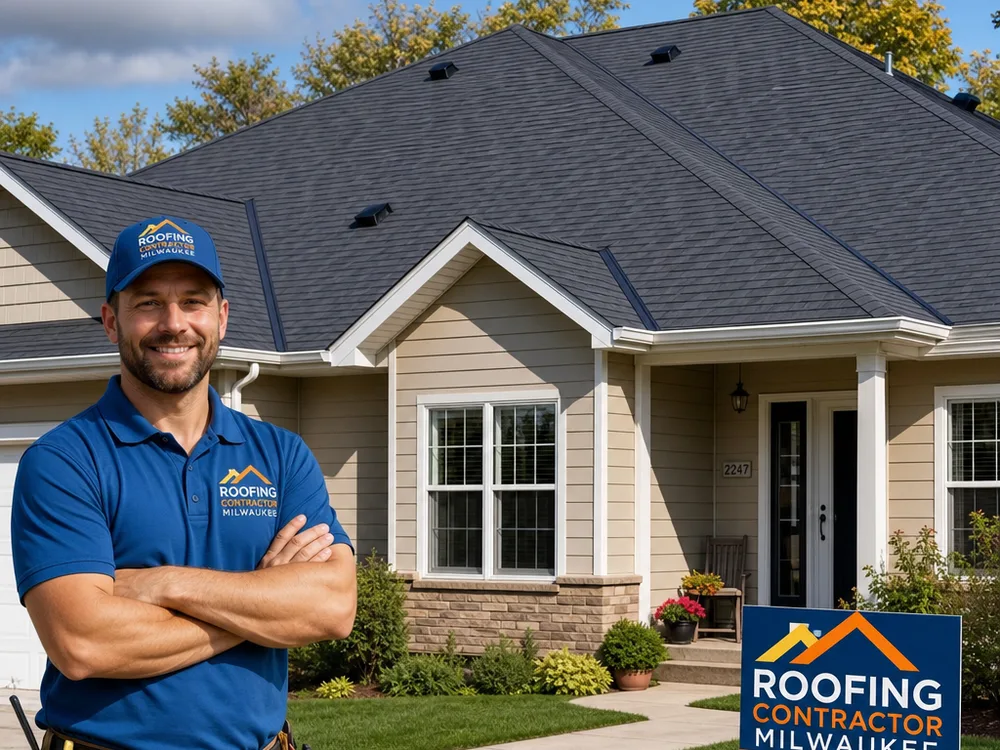 Completed Milwaukee asphalt shingle roof with clean ridge lines, new vents, and drip edge